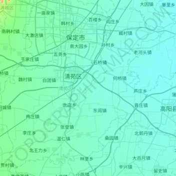Mapa topográfico 清苑区, altitud, relieve