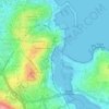 Mapa topográfico Oza, altitud, relieve
