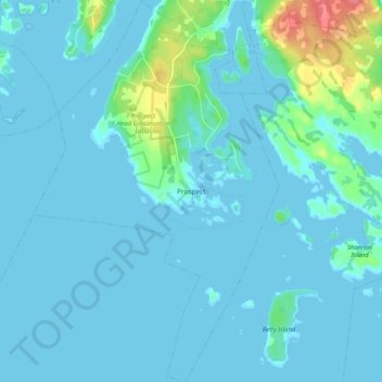 Mapa topográfico Prospect, altitud, relieve