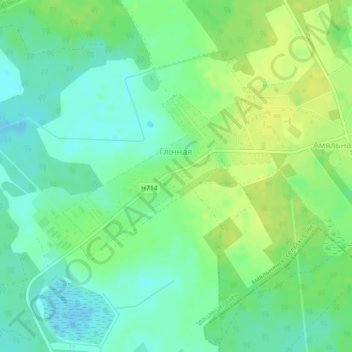 Mapa topográfico Глинная, altitud, relieve