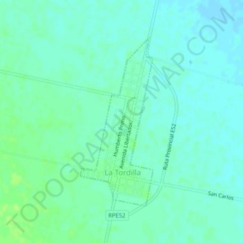Mapa topográfico Municipio de La Tordilla, altitud, relieve