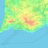Mapa topográfico Algarve, altitud, relieve