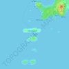Mapa topográfico Crveni otok, altitud, relieve