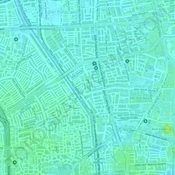Mapa topográfico Cideng, altitud, relieve