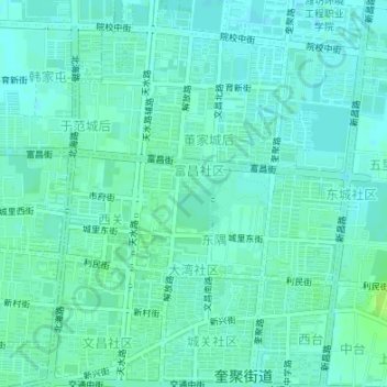 Mapa topográfico 大湾社区, altitud, relieve