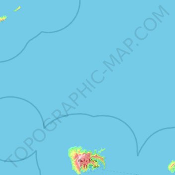 Mapa topográfico Nuku Hiva, altitud, relieve