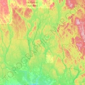 Mapa topográfico Rivière Mistassibi, altitud, relieve
