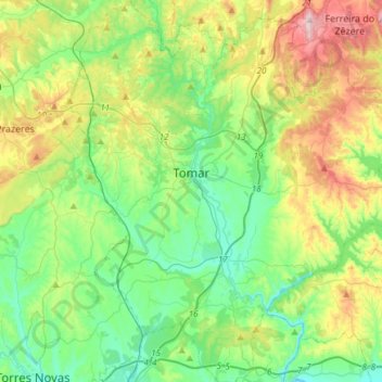 Mapa topográfico TMR, altitud, relieve