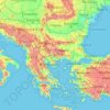 Mapa topográfico Balkan, altitud, relieve