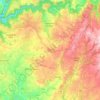 Mapa topográfico Le Bas Ségala, altitud, relieve