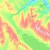 Mapa topográfico Langui, altitud, relieve