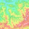 Mapa topográfico Valles Pasiegos, altitud, relieve