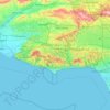 Mapa topográfico Santa Monica Mountains National Recreation Area, altitud, relieve