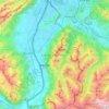 Mapa topográfico Liechtenstein, altitud, relieve