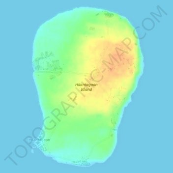 Mapa topográfico Hilantagaan Island, altitud, relieve