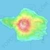Mapa topográfico Isla de Faial, altitud, relieve