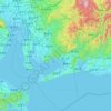 Mapa topográfico Prefectura de Aichi, altitud, relieve