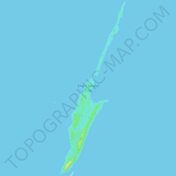 Mapa topográfico Ship Channel Cay, altitud, relieve