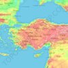 Mapa topográfico Asia Minor, altitud, relieve