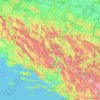 Mapa topográfico Federación de Bosnia y Herzegovina, altitud, relieve