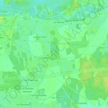 Mapa topográfico 37420, altitud, relieve