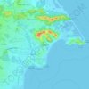 Mapa topográfico Pampatar, altitud, relieve