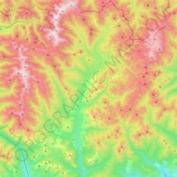 Mapa topográfico Valea Doftanei, altitud, relieve