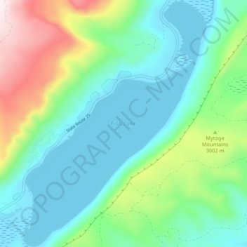 Mapa topográfico Fish Lake, altitud, relieve