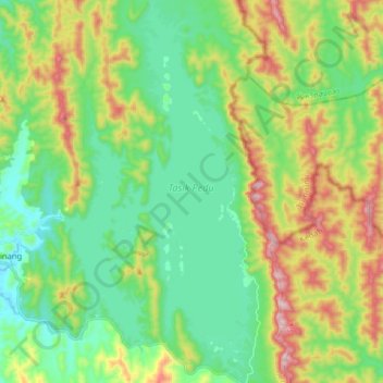 Mapa topográfico Pedu Lake, altitud, relieve
