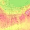 Mapa topográfico Lake County, altitud, relieve