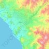 Mapa topográfico Aucallama, altitud, relieve