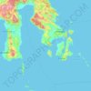 Mapa topográfico Sulawesi du Sud-Est, altitud, relieve