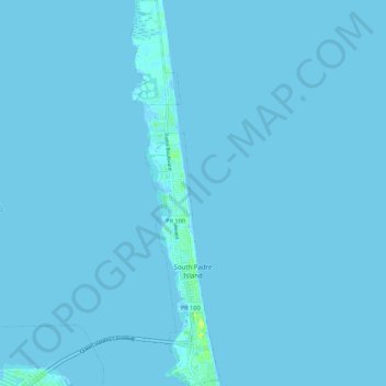 Mapa topográfico South Padre Island, altitud, relieve
