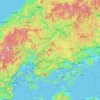 Mapa topográfico Hiroshima Prefecture, altitud, relieve