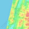 Mapa topográfico Netanya, altitud, relieve