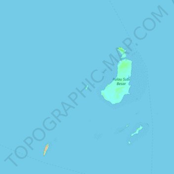 Mapa topográfico Pulau Bakau, altitud, relieve