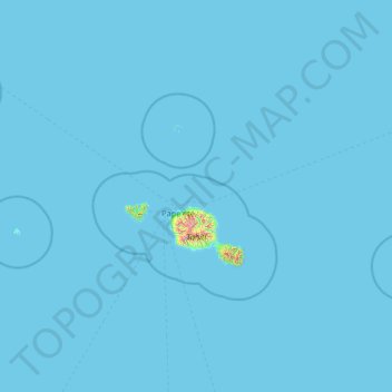 Mapa topográfico Windward Islands, altitud, relieve