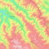 Mapa topográfico Yanatile, altitud, relieve