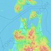 Mapa topográfico Préfecture d'Aomori, altitud, relieve