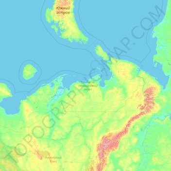 Mapa topográfico Polarrajon, altitud, relieve