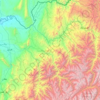 Mapa topográfico Provincia de Tahār, altitud, relieve