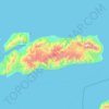 Mapa topográfico Alor Island, altitud, relieve