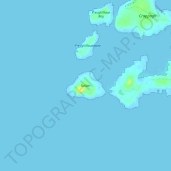 Mapa topográfico Golam, altitud, relieve