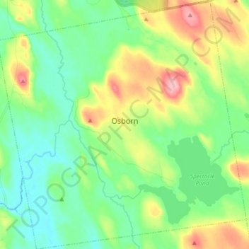 Mapa topográfico Osborn, altitud, relieve