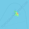 Mapa topográfico Barbuda, altitud, relieve