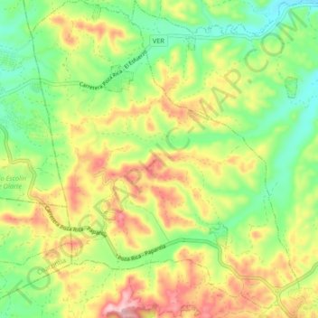 Mapa topográfico Terrenos del Lote 20 "Escolín", altitud, relieve