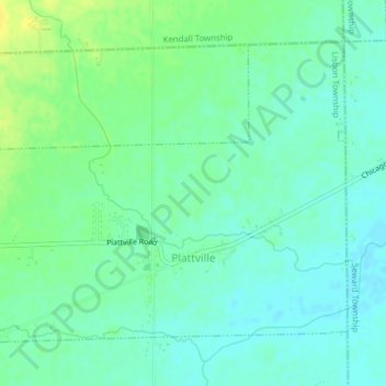 Mapa topográfico Plattville, altitud, relieve