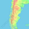Mapa topográfico Patagonien, altitud, relieve