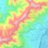 Mapa topográfico Área Verde Arborea Larga Protegida de Caracas, altitud, relieve