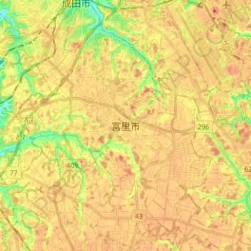 Mapa topográfico Tomisato, altitud, relieve